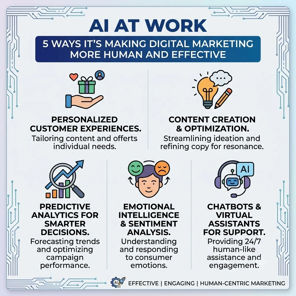 AI at Work: 5 Ways It’s Making Digital Marketing More Human and Effective