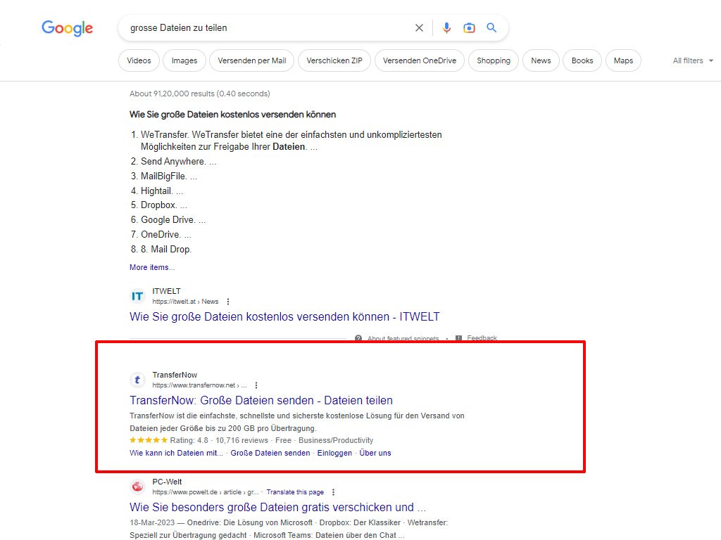 SEO Search Results